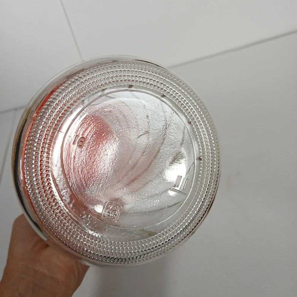 Vintage Anchor Hocking Glass Swirled Tang Pitcher with Orange Flip-Top Lid